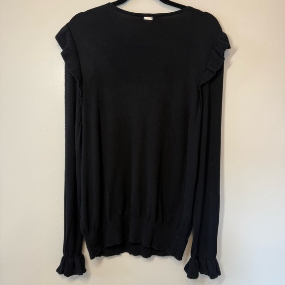 Ivanka Trump Black Sweater with Lace and Ruffle Details - Picture 4 of 7